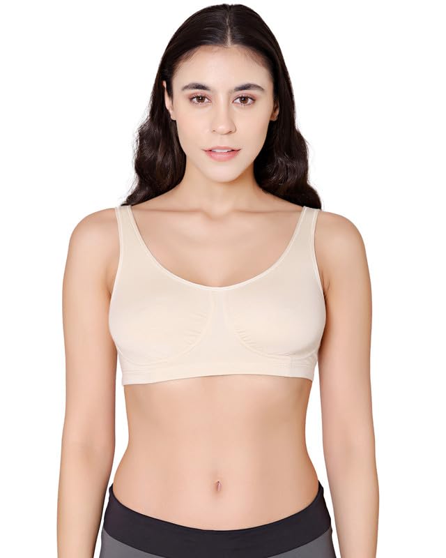 bodycare Women's Modal Spandex Wirefree Broad Straps Soft Cup Sleep Bra-1625-picture-37