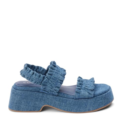 Coconuts by Matisse Womens Jean Platform Casual Sandals Casual Mid Heel 2-3" - Blue2