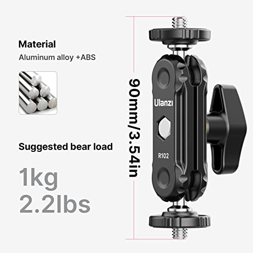 Image of ULANZI Magic Arm with Double Ballhead 1 /4 inch Screw, Compatible with Universal Monitor Mount for Camera, Video Shooting Photography Accessories Microphone Fill Light Bracket
