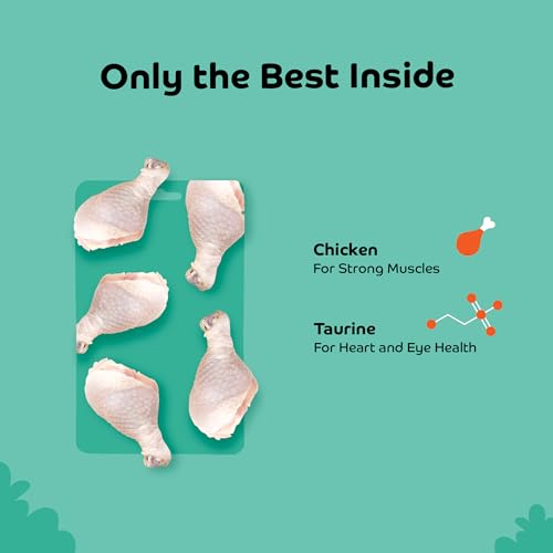 Image of Chicken Shreds Soft Cat Treats for Kittens & Adult Cats | Made with Real Meat | Grain-Free Daily Reward Treats with Taurine & No Fillers | Pack of 2 | 35g x 2