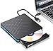 Produktbild Externes CD DVD Laufwerk, USB 3.0& USB C CD Laufwerk, tragbare DVD/CD Lesegerät PC Player niedriger Lärm/Slim Superdrive für Laptop, Desktop, Mac, MacBook, Windows 10/8/7, Linux, Vista, MacOS
