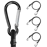 Lanlord Latex Black Heavy Duty Outdoor Bungee Cord Tight Loop Buckle 30InchBlack4Pack