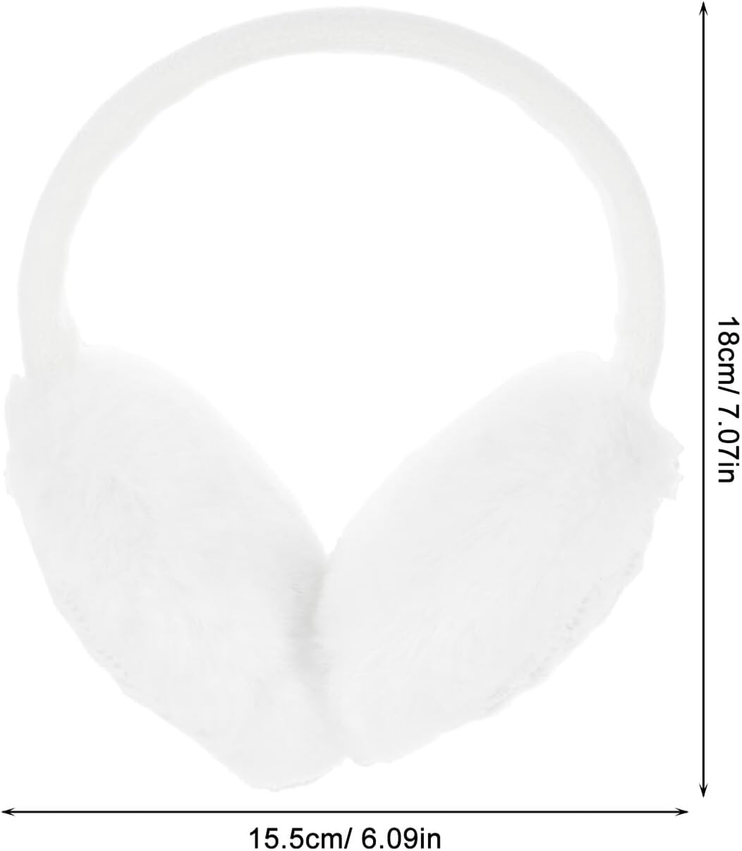 Milisten 2pcs Ear Muffs White Knitted Fluffy Faux Fur Ear Warmers for Boys Winter Cold Weather Outdoor Activities
