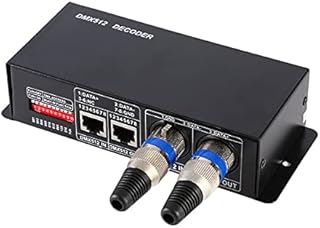 Tbkoly 3CH DC12-24V RGBW 512 Decoder LED Controller RGB LED DMX512 Decoder, DMX512-3CH