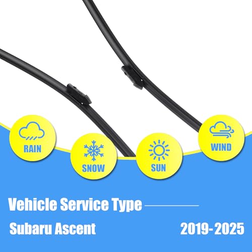 Image of Gavimnal Silicone Wiper Blades Replacement For Subaru Ascent 2019-2025 | 26 inch+20 inch Front & 14 inch Rear, All-Weather, Streak-Free, OE-fit, Quiet, Easy One-Click Install