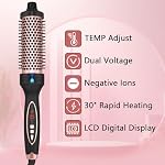 PHOEBE Nouvelle mise à jour 1.5 Pince thermique de pouce Créer la solitude & Affichage numérique des courbes de volume 9 Réglages de chaleur Tourmaline Ionic Hair Curler 1 1/2 pouce brosse en fer de curling double tension pour voyager