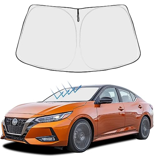Image of Proadsy Windshield Sun Shade for Nissan Sentra 2026 2025 2024 2023 2022 2021 2020 Custom Fit S, SV, SR, Sedan Accessories Foldable Sunshde Protector Blocks UV Rays Keep Car Cooler