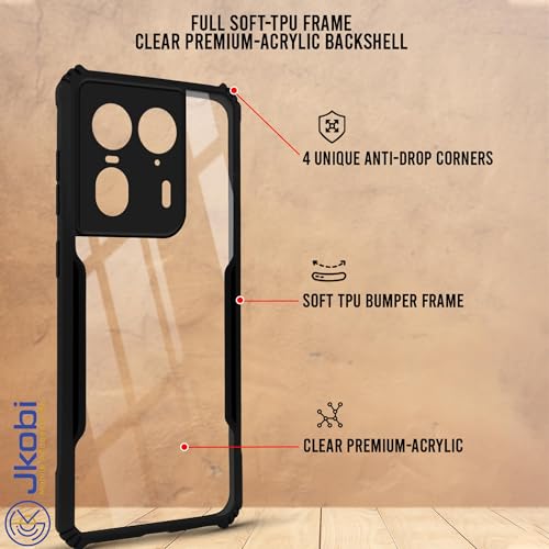 Image of Jkobi Back Case Cover for Motorola Moto Edge 50 Ultra 5G (Shockproof with Polycarbonate Clear Panel | Professional Black)