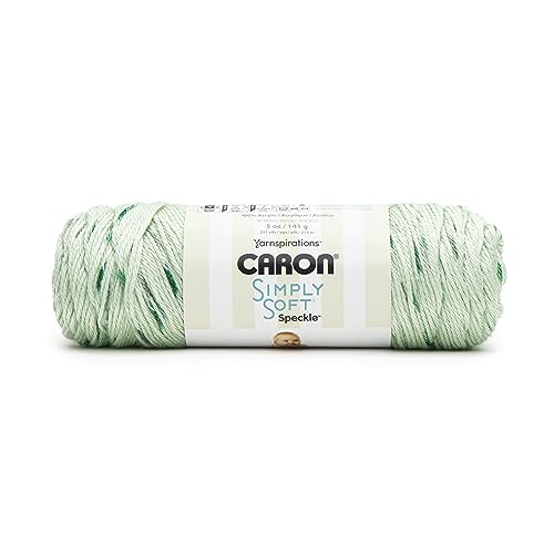 Caron Simply Soft Speckle White Sage Yarn - 3 Pack of 5oz/141g - Acrylic - #4 Worsted (Medium) - 235 Yards - Knitting & Crochet