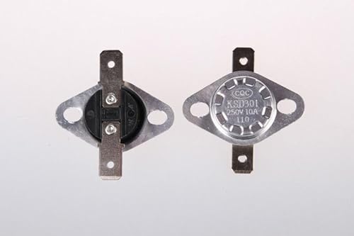 JENANI Tool Part for 2pcs Switch Thermostat 110 C N.C. KSD301