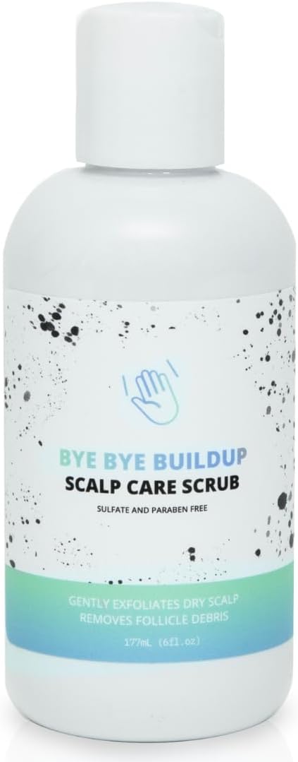 Scalp Scrub Hair Treatment - with Tea Tree Oil - Exfoliates, Clarifies Build Up, Soothes, Nourishes - Bye Bye Buildup - 6 Fl Oz