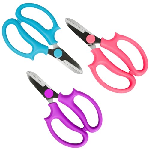 Garden Flower Scissors,3 PCS Stainless Steel Fresh Flower Cutter with Comfortable Grip Handles, Floral Shears for Stems, Rose, Plant, Fruit Picking Trimming