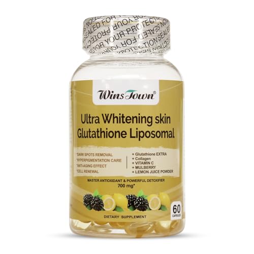 Wins Town Ultra Whitening Skin Glutathione Liposomal Softgel, Supplement for Dark Spots Remover,...