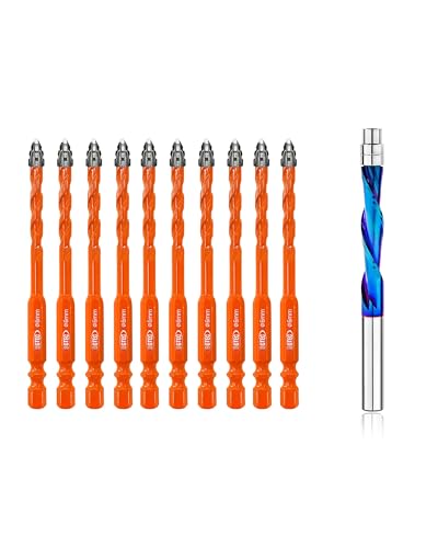 Foret bois dentelé 6mm et fraise hélicoïdale CNC BGTEC 10 pièces