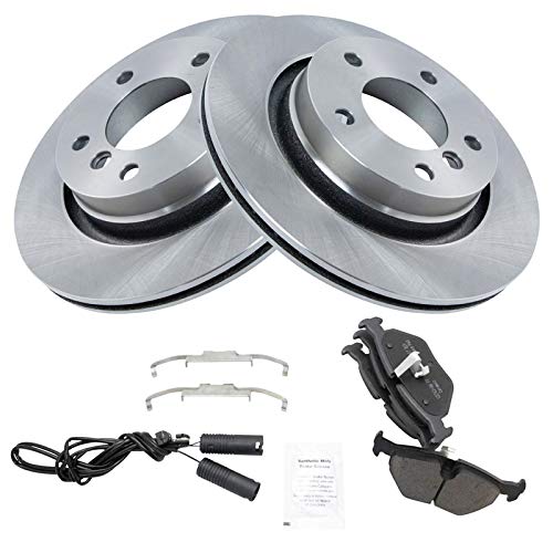 Image of TRQ Rear Ceramic Brake Pad and Rotor Set | For 00 BMW 323Ci 01-06 325Ci 01-05 325i 294mm Rear Rotors Models