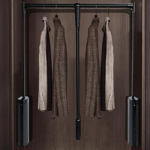 Barre de penderie rétractable pour armoire gain de place à charge de 15 kg