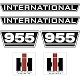  IHC International 955 Schwarz Weiß Groß Schlepper Traktor Aufkleber Klebefolie