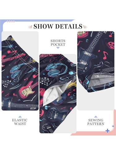 Rock Guitar and Musical Note Boys Pants for Kids Jogger Pants with Pockets S4