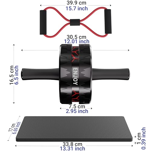 Readaeer Ab Roller Wheel, Ab Exercise Wheels Kit with Ab Roller, Resistance Bands, Knee Mat, Jump Rope, Push-Up Bar - Image 4