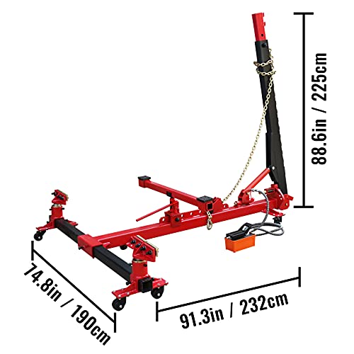 Vevor Auto Body Frame Straightener 10 Ton Psi Air Pump Frame Puller Portable Auto Body Puller Frame Straightener With Clamps And 10,000 Psi Hydraulic Foot Pump For Auto Repair Shop #TOP7