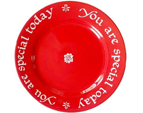 FAQQI You Are Special Today Red Plate 10.63-Inch Ceramic Celebration Plate for Birthdays Weddings Anniversaries Baby Showers Graduations and Lifes Milestones Classic Red Keepsake Dish