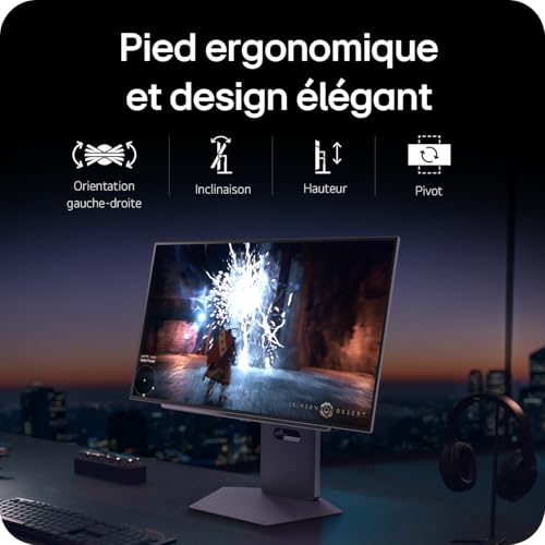LG UltraGear™ 27GX790A-B Ecran PC Gaming OLED 27" - dalle OLED résolution QHD (2560x1440), 0.03 ms GtG 480Hz, DisplayHDR™ TrueBlack 400, DCI-P3 98.5% (CIE1976), AMD FreeSync Premium Pro, NVIDIA G-Sync