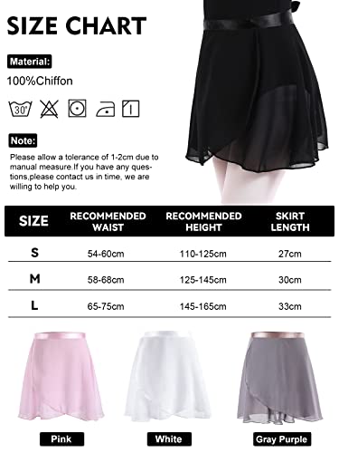 Foto von Ballettrock Wickelrock Tanz Rock Chiffon Tanzrock Verstellbarer Taille Krawatte für Mädchen und Damen