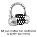Master Lock Set Your Own Combination Padlock, Gym Locker Locks with Code for Securing Indoor Valuables, Color May Vary, ‎1523D