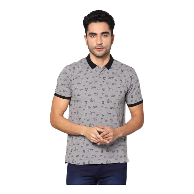GenericJohn Players Select Men's Cotton Rich Slim Fit Short Sleeve Printed Polo T-Shirt