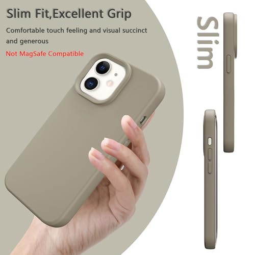Image of iPhone 12 /12 pro Case Silicone,Soft Microfiber Lining(Rock ash)