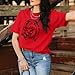 QISSYILY Western Horse Shirts for Women Vintage Cowgirl Graphic Tees Rodeo Cowboy Cotton Shirt Country Summer Crew Neck Tops(Red,S)