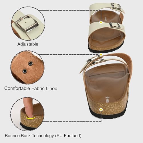 Image of Centrino Women's Berkin-Style Slip-On Sandals | Open Toe Design | Soft PU Footbed | Lightweight & Comfortable | Arch Support | On-Grip Sole | Casual Outdoor Wear (9223)