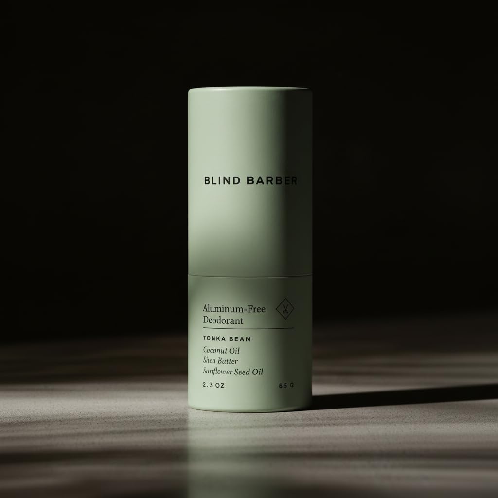 Blind Barber Aluminum Free Deodorant - 98% Naturally Derived Men's Deodorant Stick With Soothing Shea Butter & Coconut Oil - Odor-Fighting & Moisture-Absorbing Formula - Tonka Bean Scent (2.3 oz) - Image 5