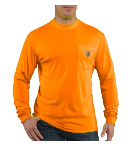 Carhartt Mens High Visibility Force Color Enhanced Long Sleeve T-Shirt (Big & Tall) Fashion t Shirts, Brite Orange, Large Tall US