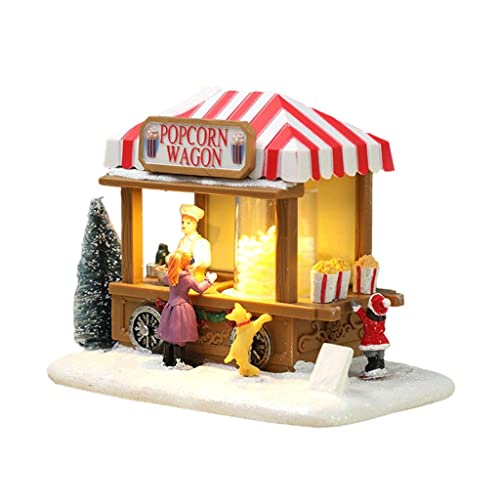 Décor de Noël et chariot pop-corn miniature LED plein de nostalgie