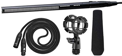 Sennheiser MKH 416-P48 Video, Cinema and Broadcasting Shotgun Microphone Complete Kit with LyxPro XLR Cable Foam Windscreen & Shock Mount Bundle