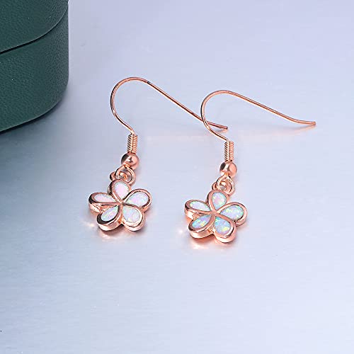 Cinily Rose Gold Plated Flower Dangle Drop Earrings Opal Earrings For Women Teen Girls Opal Jewelry Gift #TOP5