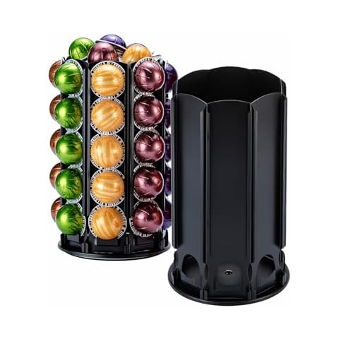Rice Rat Coffee Pod Carousel Holder with Central Additional Pods Storage for VertuoLine Pods (40+ pods) Cover