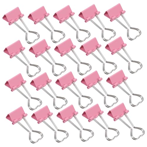 Pinces à papier cœur rose en métal SEWACC pour le bureau et l'école