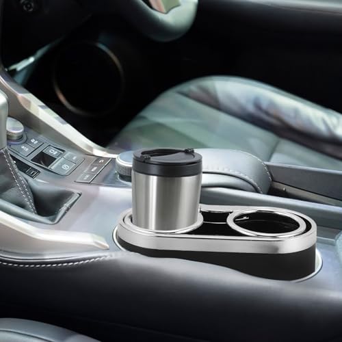 Organizador doble portavasos para carro plástico negro miniatura 5