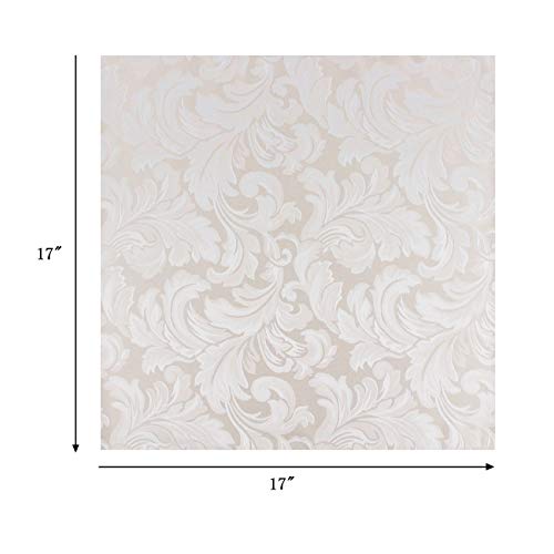Ehousehome Damask Jacquard Cloth Napkins Waterproof Spillproof Polyester Fabric Napkins Beige, Set Of 12, 17 X 17 Inch #TOP4