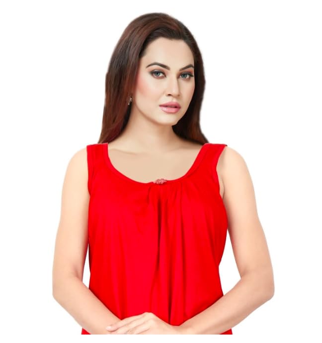 Image of Women's Sleeveless Maxi Night Dress, Spaghetti Strap Nighty, Comfortable Sleepwear Pack of 2