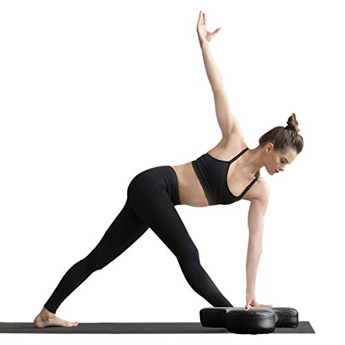 UNCHAIN Yoga Headstand Bench Wood Stand, Yoga Inversion Chair Stool Handstand with PU Cushion Pads, Solid Fitness Bench Perfect for Both Beginner and Experience Yogis (Black)