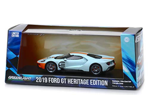 Greenlight 86159 1: 43 2019 Ford Gt - Ford Gt Heritage Edition - #9 Gulf Racing Gulf Oil Color Scheme - New Tooling