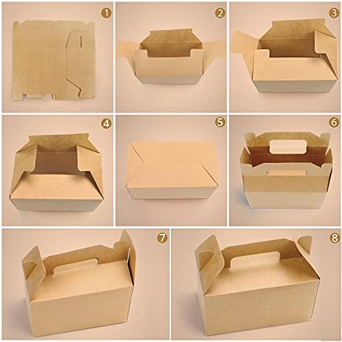 Belle Vous Brown Kraft Party Treat Favour Gift Boxes (24 Pack) - 16 x 9 x 9cm/6.29 x 3.54 x 3.54 inches - Plain Loot Goodie Gable Bags for Kids Birthdays, Food, Baby Shower & Weddings