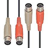 AxcessAbles MID-203 Dual 5-Pin to Dual 5-Pin MIDI Cable (10 ft). MIDI (Musical Instrument Digital Interface) Cable for Digital Keyboards, Synthesizers, Audio Interfaces.