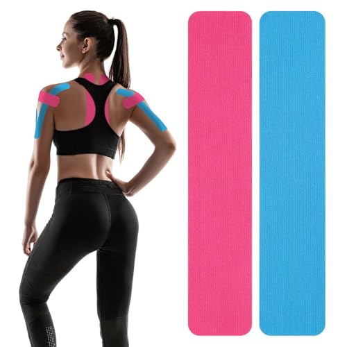 Flintronic 30PCS Cinta Kinesiologica Kinesiotape, 25x5cm Venda Neuromuscular Adhesiva, Cinta Deportiva Elástica Terapéutica, Alivio del Dolor Muscular y Soporte Articular, Impermeable y Transpirable