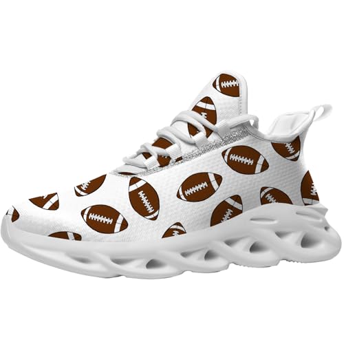 Football Print Shoes Fashion Sneakers for Women Men Running Walking Tennis Shoes