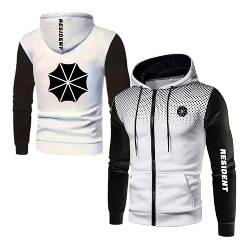 NXTBHDCW Sudadera con Capucha De Color En Contraste para Hombre para R.es.i.d.en.t con Bolsillos Sudadera De Manga Larga Sudadera con Capucha para Entrenamiento-BS||S