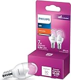 Philips LED Frosted Flicker-Free C7 Night Light Bulb, Non-Dimmable, EyeComfort Technology, 30 Lumen, Soft White Light (2700K), .05W=7W, E12 Base, (574038) , 2 Count (Pack of 1)